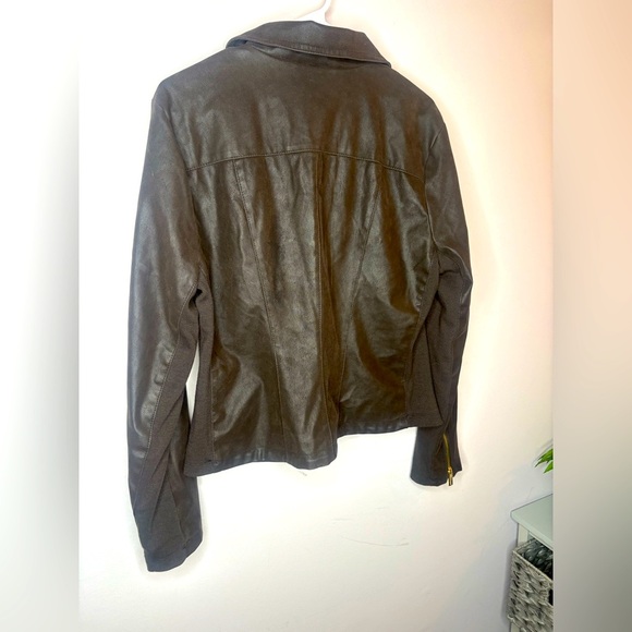 Kenneth Cole Reaction Chocolate Brown Faux Leather Jacket – Brown – Size L - Picture 4 of 4